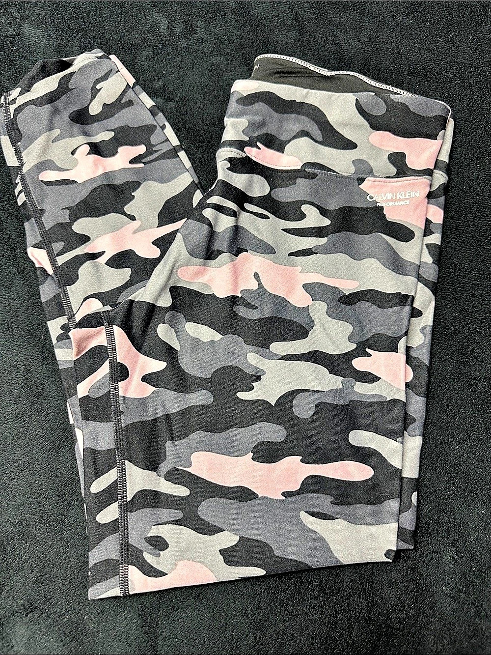 Calvin Klein Performance Camo 7/8 Leggings Gray & Pink Medium